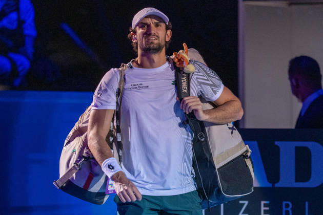 BASEL, SWITZERLAND, OCTOBER 26: Valentin Vacherot of Monaco in action during Day 3 of the Swiss Indoors Basel at St. Jakobshalle on October 26, 2026, in Basel, Switzerland Copyright: xJustPictures.ch PascalxvonxBürenx jp-en-EuSpIm-Pavo_Fotografie-732049