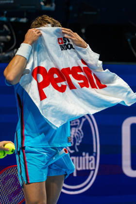 BASEL, SWITZERLAND, OCTOBER 26: Holger Rune of Denmark during Day 3 of the Swiss Indoors Basel at St. Jakobshalle on October 26, 2026, in Basel, Switzerland Copyright: xJustPictures.ch PascalxvonxBürenx jp-en-EuSpIm-Pavo_Fotografie-00345