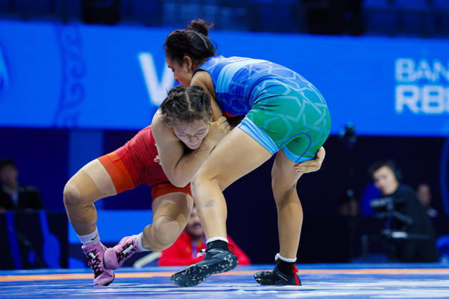 Senior World Championships, 50 kg Open Weight: Otgonjargal Dolgorjav (MGL) def. Hajar Kaneb (MAR) Copyright: xKostadinxAndonovx