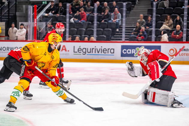 NL: Lausanne HC - SCL Tigers 27.10.2026, Lausanne, Vaudoise Arena, NL: Lausanne HC - SCL Tigers. Emil Pettersson (14, SCL Tigers) and Kevin Pasche (33, Lausanne HC) during the 2026-2027 Swiss National League Ice hockey, Eishockey game between Lausanne HC and SCL Tigers the Tuesday 27.10.2026 at the Vaudoise Arena in Lausanne, Switzerland. Lausanne Vaudoise Arena Vaud Switzerland Copyright: xMediafabxPhotographyxFabricexDexGasperisx MEDIAFAB-HOCKEY-LAUSANNE HC-SCL TIGERS-LAUSANNE-27.10.2026-0116
