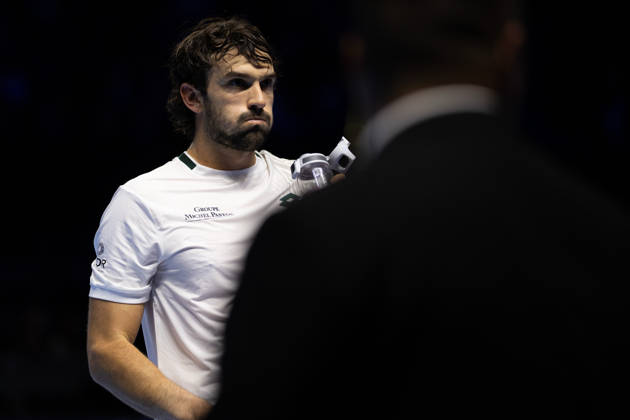 BASEL, SWITZERLAND, OCTOBER 29 — Valentin Vacherot of Monaco celebrates after winning his match against Rafael Jodar of Spain during Day 6 of the Swiss Indoors Basel at St. Jakobshalle on October 29, 2026, in Basel, Switzerland Copyright: xJustPictures.ch PascalxvonxBürenx jp-en-EuSpIm-Pavo_Fotografie-01900