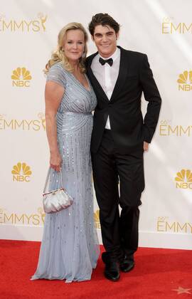 RJ Mitte & mother 66TH ANNUAL PRIMETIME EMMY AWARDS: ARRIVALS Los Angeles  Patrick Rideaux PicturePerfect