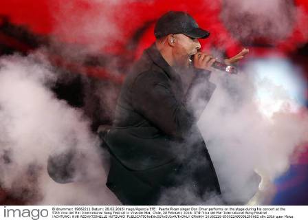 Puerto Rican singer Don Omar performs on the stage during his concert at the 57th Vina del Mar International Song Festival in Vina del Mar, Chile, 28 February 2016. 57th Vina del Mar International Song Festival !ACHTUNG: NUR REDAKTIONELLE NUTZUNG! GRA004 20160228-635922499391295662