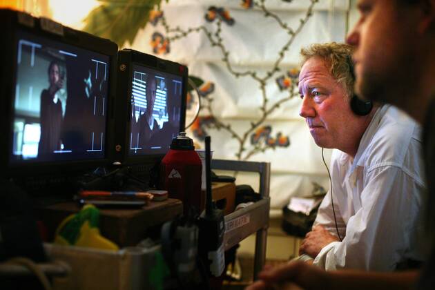 June 15, 2010 - Pompano Beach, FL, USA - OT_324468_FLYN_glades_3 (6 16 2010 Pompano Beach) Director Tim Busfield and Director of Photography Michael Lohmann, right, direct filming of The Glades in Pompano Beach on June 16, 2010. KATHLEEN FLYNN Times - ZUMAs70_
