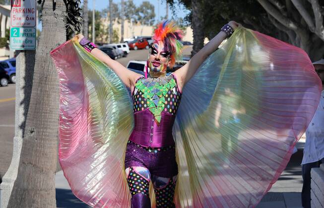 October 8, 2016 - Oceanside, California, USA - 10 8 2016 Oceanside, CA_GLAM GLITZ enjoys himself at downtown Oceanside, California at the annual North County Pride at the Beach festival. The event was sponsored by the North County LGBTQ Resource Center. He was one of the event s MC s._ Photo by Oceanside USA - ZUMAn47_