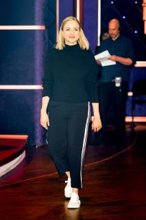 MDR Riverboat moderator Andrea Ballschuh on the occasion of the recording of the MDR talk show Riverboat on 23 02 2018 in the Studio 3 of the Mediacity Leipzig