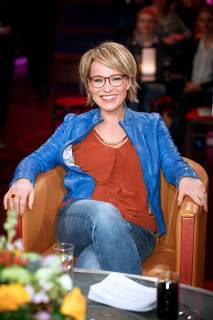 MDR Riverboat moderator Andrea Ballschuh on the occasion of the recording of the MDR talk show Riverboat on 23 02 2018 in the Studio 3 of the Mediacity Leipzig