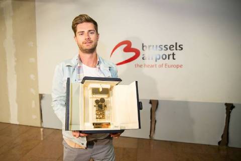 director Lukas Dhont pictured during the return after the Festival de Cannes film festival, Sunday 20 May 2018 at Brussels Airport in Zaventem. Belgian director Dhont won the Camera d Or (Golden Camera) debut prize for his film Girl . JAMESxARTHURxGEKIERE 05349192