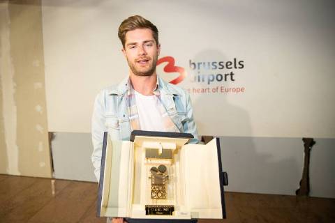 director Lukas Dhont pictured during the return after the Festival de Cannes film festival, Sunday 20 May 2018 at Brussels Airport in Zaventem. Belgian director Dhont won the Camera d Or (Golden Camera) debut prize for his film Girl . JAMESxARTHURxGEKIERE 05349193