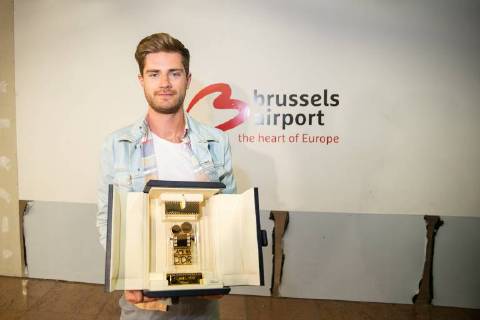 director Lukas Dhont pictured during the return after the Festival de Cannes film festival, Sunday 20 May 2018 at Brussels Airport in Zaventem. Belgian director Dhont won the Camera d Or (Golden Camera) debut prize for his film Girl . JAMESxARTHURxGEKIERE 05349202