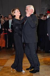 German President Frank Walter Steinmeier with his wife Elke Buedenbender Federal Press Ball 2018 at Hotel Adlon in Berlin on 23 11 2018