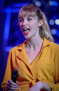 Belgian singer Angele pictured during the fourth edition of the D6bels Music Awards for artists of Federation Wallonie-Bruxelles, Friday 25 January 2019.  VIRGINIExLEFOUR 05516889