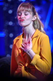Belgian singer Angele pictured during the fourth edition of the D6bels Music Awards for artists of Federation Wallonie-Bruxelles, Friday 25 January 2019.  VIRGINIExLEFOUR 05516891