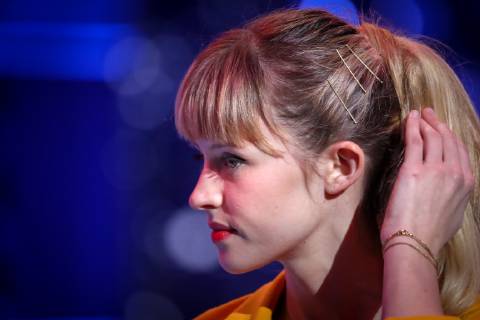 Belgian singer Angele pictured during the fourth edition of the D6bels Music Awards for artists of Federation Wallonie-Bruxelles, Friday 25 January 2019.  VIRGINIExLEFOUR 05516893