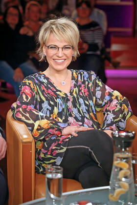 MDR Riverboat presenter Andrea Ballschuh on the occasion of the recording of the MDR talk show Riverboat on 06 12 2019 in Studio 3 of the Mediacity Leipzig 20191206SFL0046