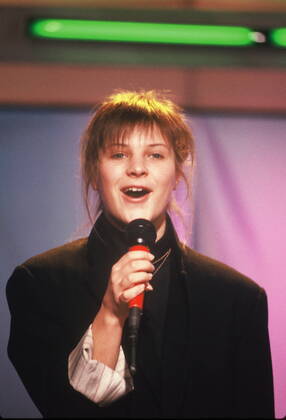 The singer Nicki bourgeois Doris Andrea Hrda at a performance in 1986