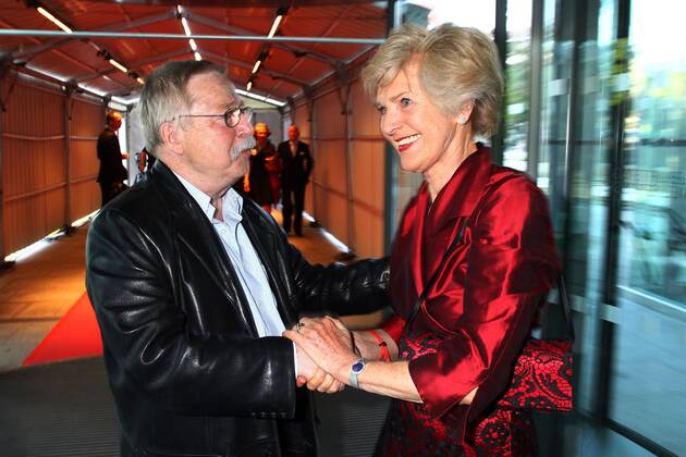 Friede Springer and Wolf Biermann at the celebration of Axel Springers 100th birthday in the Axel Springer Passage in the Springer Haus in Berlin. Copyright: xEventpressxHerrmannx