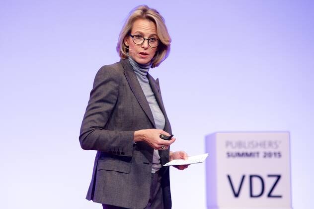 Julia Jaekel, CEO Gruner Jahr at the VDZ Publishers Summit and Night 2015 in Berlin the congress of magazine publishers Copyright: xEventpressxRadkex