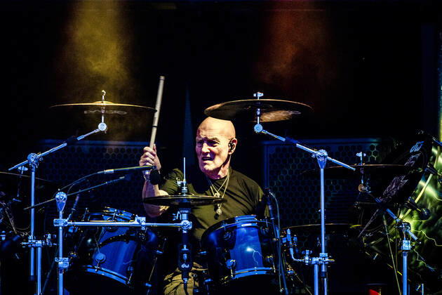 AC DC Copenhagen, Denmark. 15th, July 2015. The Australian rock band AC DC performs a live concert at Dyreskuepladsen in Roskilde as part of the Rock or Bust World 2015 Tour. Here drummer Chris Slade is seen live on stage. Roskilde Denmark  Copyright: xGonzalesxPhoto LassexLagonix