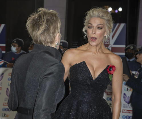 October 30, 2021, London, United Kingdom: Sharon Stone and Hannah Waddingham attend the Pride of Britain awards in partnership with TSB at the Grosvenor House Hotel, Park Street in London. London United Kingdom - ZUMAs197 20211030_zaa_s197_529 Copyright: xGaryxMitchellx