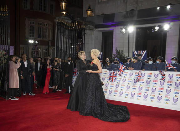 October 30, 2021, London, United Kingdom: Sharon Stone and Hannah Waddingham attend the Pride of Britain awards in partnership with TSB at the Grosvenor House Hotel, Park Street in London. London United Kingdom - ZUMAs197 20211030_zaa_s197_523 Copyright: xGaryxMitchellx