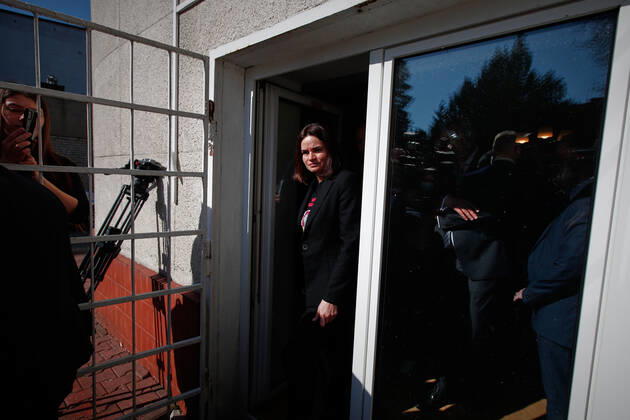Belarusian Opposition Leader Sviatlana Tsikhanouskaya Visit To Warsaw Visit by Belarusian opposition leader Sviatlana Tsikhanouskaya to the Belarusian House in Warsaw, Poland on 24 March, 2022. Warsaw Poland  Copyright: xSTRx originalFilename: arriens-visitbyb220324_npQgd
