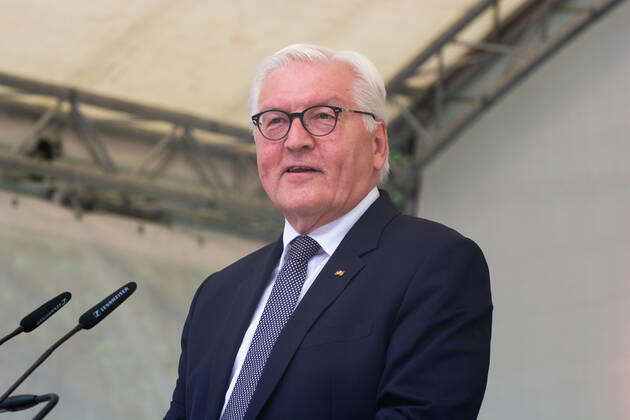 Frank-Walter Steinmeierï¼apresident Of Germany, Visits The Opening Of Villa Hammerschmidt In Bonn Frank-Walter Steinmeierï¼apresident of Germany is seen speaking on the stage during the opening day of Villa Hammerschmidt in Bonn, Germany on June18ï¼a2022 Bonn Germany  Copyright: xYingxTangx originalFilename: tang-notitle220618_npiAb