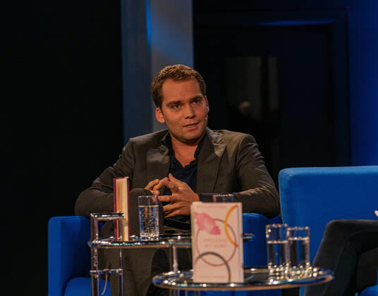 FRANKFURT AM MAIN, Germany - October 16 2019: Simon Strauß at 71st Frankfurt Book Fair Buchmesse Frankfurt FRANKFURT AM MAIN, Germany - October 16 2019: Simon Strauß (*2000, author) talking on stage at 71st Frankfurt Book Fair Buchmesse Frankfurt Copyright: xZoonar.com MarkusxWissmannx zoonar_14523360