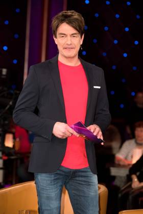 MDR Riverboat host Matze Knop on the occasion of the recording of the MDR talk show Riverboat on 28 04 2023 in the Mediacity Leipzig 20230428ADO0020