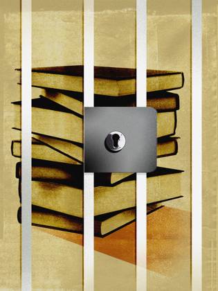Books behind prison bars  Copyright: xRoyxScottx 11800813