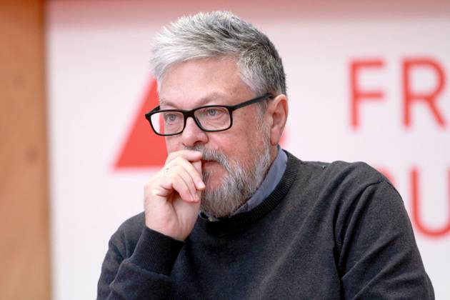 Frankfurt Main, Hesse, Germany, 18 10 2023 Frankfurt Book Fair writer Mikhail Pavlovich Shishkin in a panel discussion entitled Hope for Russia Somebody, Somehow, Sometime Copyright: xdtsxNachrichtenagenturx dts_24341