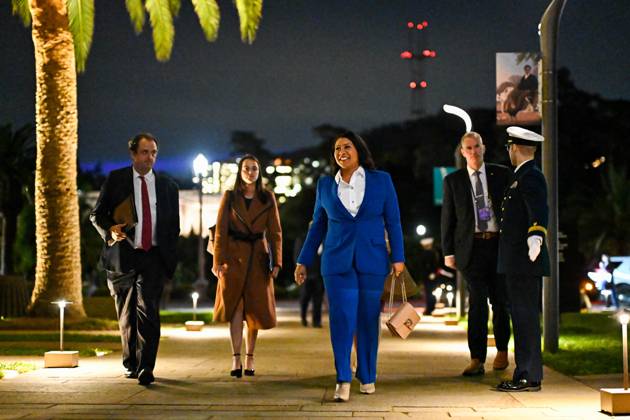 November 14, 2023, San Francisco, California, USA: San Francisco Mayor LONDON BREED at the APEC Ministerial Meeting Dinner at the Asia-Pacific Economic Cooperation Economic Leaders Week (AELW) at the De Young Museum in San Francisco, California, on Tuesday, November 14, 2023. San Francisco USA - ZUMA 20231114_new_z03_053 Copyright: xMikexLawrence StatexDepartmentx