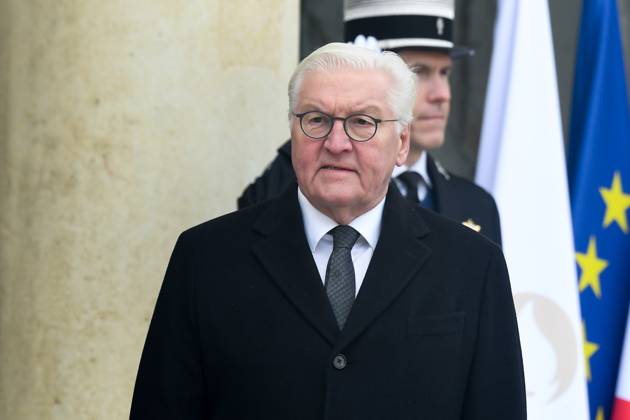 Frank Walter Steinmeier President of Germany arrives at the Elysee Palace after a ceremony for late European Commission president Jacques Delors, Friday, Jan. 5, 2024 in Paris. Jacques Delors, a Paris bank messenger s son who became the visionary and builder of a more unified Europe in his momentous decade as chief executive of the European Union, has died in Paris last week. He was 98. NEWS : dÃ jeuner au Palais de l ElysÃ e dans le cadre de l hommage national Ã M. Jacques Delors - 05 01 2024 LionelUrman Panoramic