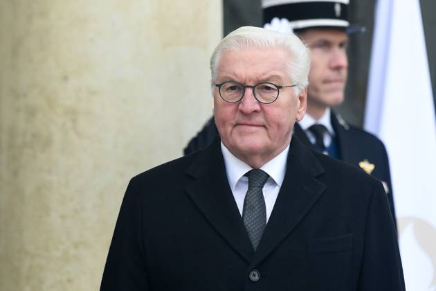 Frank Walter Steinmeier President of Germany arrives at the Elysee Palace after a ceremony for late European Commission president Jacques Delors, Friday, Jan. 5, 2024 in Paris. Jacques Delors, a Paris bank messenger s son who became the visionary and builder of a more unified Europe in his momentous decade as chief executive of the European Union, has died in Paris last week. He was 98. NEWS : dÃ jeuner au Palais de l ElysÃ e dans le cadre de l hommage national Ã M. Jacques Delors - 05 01 2024 LionelUrman Panoramic