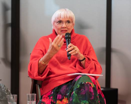 FRANKFURT AM MAIN, Germany - October 18 2023: Claudia Roth auf der 75. Frankfurter Buchmesse FRANKFURT AM MAIN, Germany - October 18 2023: Claudia Roth (*1955, German politician) auf der Bühne auf der 75. Frankfurter Buchmesse Copyright: xZoonar.com MarkusxWissmannx 20944126