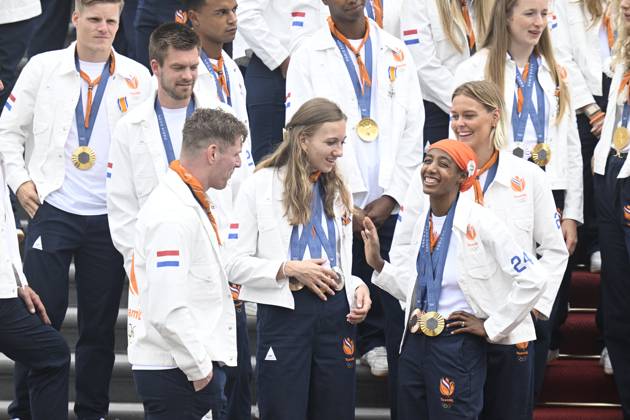 The Hague, The Netherlands, 2024 08 13 15 29 30 THE HAGUE, 13 08 2024, Huis ten Bosch PalaceKing Willem Alexander and Queen Maxima receive the Dutch medal winners of the 2024 Summer Olympics in Paris at Huis ten Bosch PalacePHOTO NLImage Patrick van Emst Credit NLImage Patrick van Emst  Copyright: xx x
