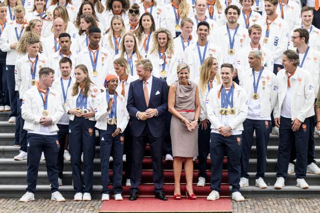 The Hague, The Netherlands, 2024 08 13 15 27 43 THE HAGUE, 13 08 2024, Huis ten Bosch PalaceKing Willem Alexander and Queen Maxima receive the Dutch medal winners of the 2024 Summer Olympics in Paris at Huis ten Bosch PalacePHOTO NLImage Patrick van EmstIn the pho Copyright: xx x