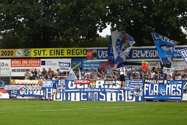 Soccer I Men I Season 2024 2025 I Regionalliga Nord I 8 Matchday I SV Todesfelde VFB Oldenburg I 07 09 2024 Fans of VFB Oldenburg Todesfelde Joda Sportpark Schleswig Holstein Germany Copyright: xLobeca RalfxHomburgx