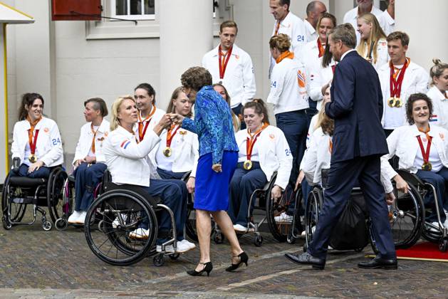 Den Haag, The Netherlands, 2024-09-10 15:46:45 THE HAGUE, 10-09-2024, Noordeinde Palace King Willem Alexander and Princess Margriet of the Netherlands will receive the Dutch medal winners of the 2024 Summer Paralympic Games in Paris at Noordeinde Palace in The Hague on Tuesday afternoon, September 10. PHOTO: NLBeeld Patrick van Emst Credit: NL Beeld Patrick van Emst  Copyright: xx x