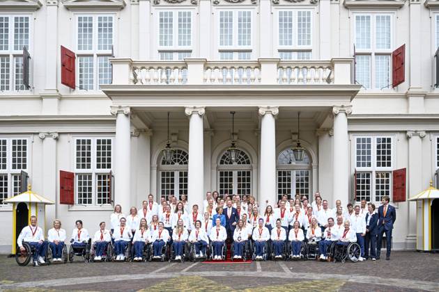 Den Haag, The Netherlands, 2024-09-10 15:42:02 THE HAGUE, 10-09-2024, Noordeinde Palace King Willem Alexander and Princess Margriet of the Netherlands will receive the Dutch medal winners of the 2024 Summer Paralympic Games in Paris at Noordeinde Palace in The Hague on Tuesday afternoon, September 10. PHOTO: NLBeeld Patrick van Emst Credit: NL Beeld Patrick van Emst  Copyright: xx x