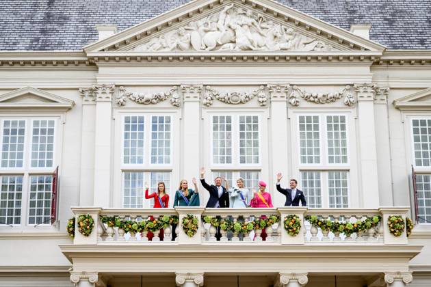 Den Haag, The Netherlands, 2024-09-17 14:17:53 THE HAGUE, 17-09-2024, Noordeinde PalaceKing Willem Alexander and Queen Maxima with Princess Amalia and Princess Alexia and Prince Constantijn with Princess Laurentien during Princess Day on the balcony of Noordeinde Palace PHOTO: NL Beeld Patrick van Emst Credit: NL Beeld Patrick van Emst  Copyright: xx x