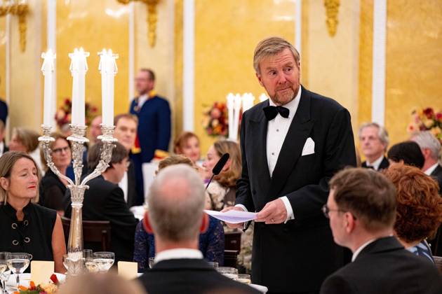 Den Haag, The Netherlands, 2024-09-18 20:17:58 THE HAGUE, 18-09-2024, Noordeinde PalaceKing Willem-Alexander and Queen Maxima and Princess of Orange offered the members of the Council of State a dinner at Noordeinde Palace in The Hague.PHOTO: NL Beeld POOL Mischa Schoemaker Credit: NL Beeld Patrick van Emst  Copyright: xx x