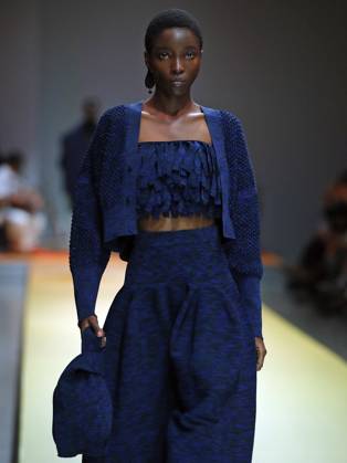 PFW - CFCL Runway A model walks the runway during the CFCL Womenswear Spring-Summer 2025 show as part of Paris Fashion Week on September 23, 2024 in Paris, France. Photo by Alain-Gil Gonzalez ABACAPRESS.COM Paris France  Copyright: xGonzalezxAlain-Gil ABACAx