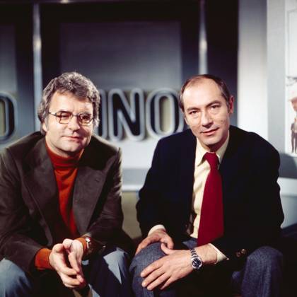 KINO, KINO Kino, Kino, ZDF Filmmagazin, 1975, Moderator Martin Büttner und als prominenter Gast: Schauspieler Martin Benrath, Berlin Deutschland Copyright: ArthurxGrimm AGR_82020685 EDITORIAL USE ONLY