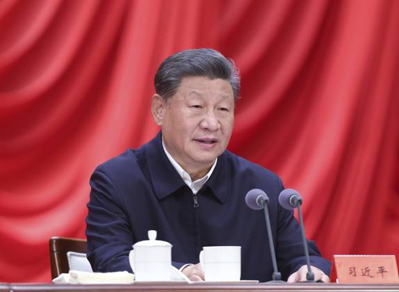 (241029) -- BEIJING, Oct. 29, 2024 -- Chinese President Xi Jinping, also general secretary of the Communist Party of China (CPC) Central Committee and chairman of the Central Military Commission, addresses the opening of a study session at the Party School of the CPC Central Committee (National Academy of Governance) for principal officials at the provincial and ministerial level, Oct. 29, 2024. The session is themed on implementing the guiding principles of the third plenary session of the 20th CPC Central Committee. ) CHINA-CPC-PARTY SCHOOL-XI JINPING-STUDY SESSION (CN) JuxPeng