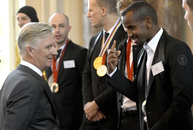 King Philippe and Queen Mathilde receive the Belgian athletes of 2024 BRUSSELS, BELGIUM - NOVEMBER 07 : Bashir Abdi pictured. King Philippe and Queen Mathilde receive the Belgian athletes who have particularly distinguished themselves in 2024 (Paris Olympic and Paralympic Games, European or world championship in an Olympic or Paralympic discipline) on November 7, 2024 in Brussels, Belgium, 07 11 2024 Brussels Belgium Copyright: xDidierxLebrunx