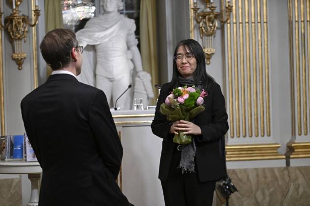 STOCKHOLM, SWEDEN 20241207 Mats Malm, Permanent President of the Swedish Academy, and Nobel Laureate in Literature Han Kang after this years Nobel Prize Lecture in Literature at the Swedish Academy on Saturday STOCKHOLM SWEDEN x10050x  Copyright: xPontusxLundahl TTx NOBELFÖRELÄSNING LITTERATUR 2024 O69BpKpby-I
