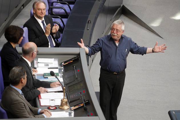 Gedenkstunde of Germans Bundestag to 25 Anniversary of Fall of the Wall in Berlin, with Wolf Biermann, Songwriter, Norbert Lammert, President of the Bundestag, Berlin Germany, Germany