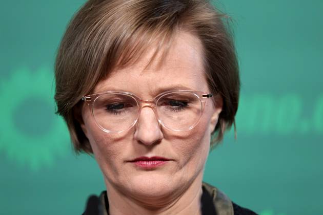 Franziska Brandner, co-chair of Buendnis 90 Die Gruenen, press conference after the committee meetings and the Gelbhaar case, DEU, Berlin, 20 01 2025