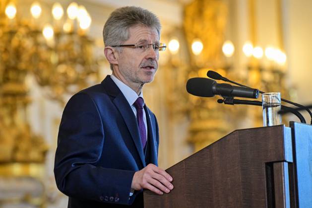 Czech Senate President Milos Vystrcil speaks at a commemorative meeting on the occasion of Holocaust Remembrance Day and Day of preventing crimes against humanity in Spanish Hall at Prague Castle, Prague, Czech Republic, January 28, 2025. (CTKxPhoto VitxSimanek) CTKPhotoP2025012802987  CTKPhotoP2025012802987